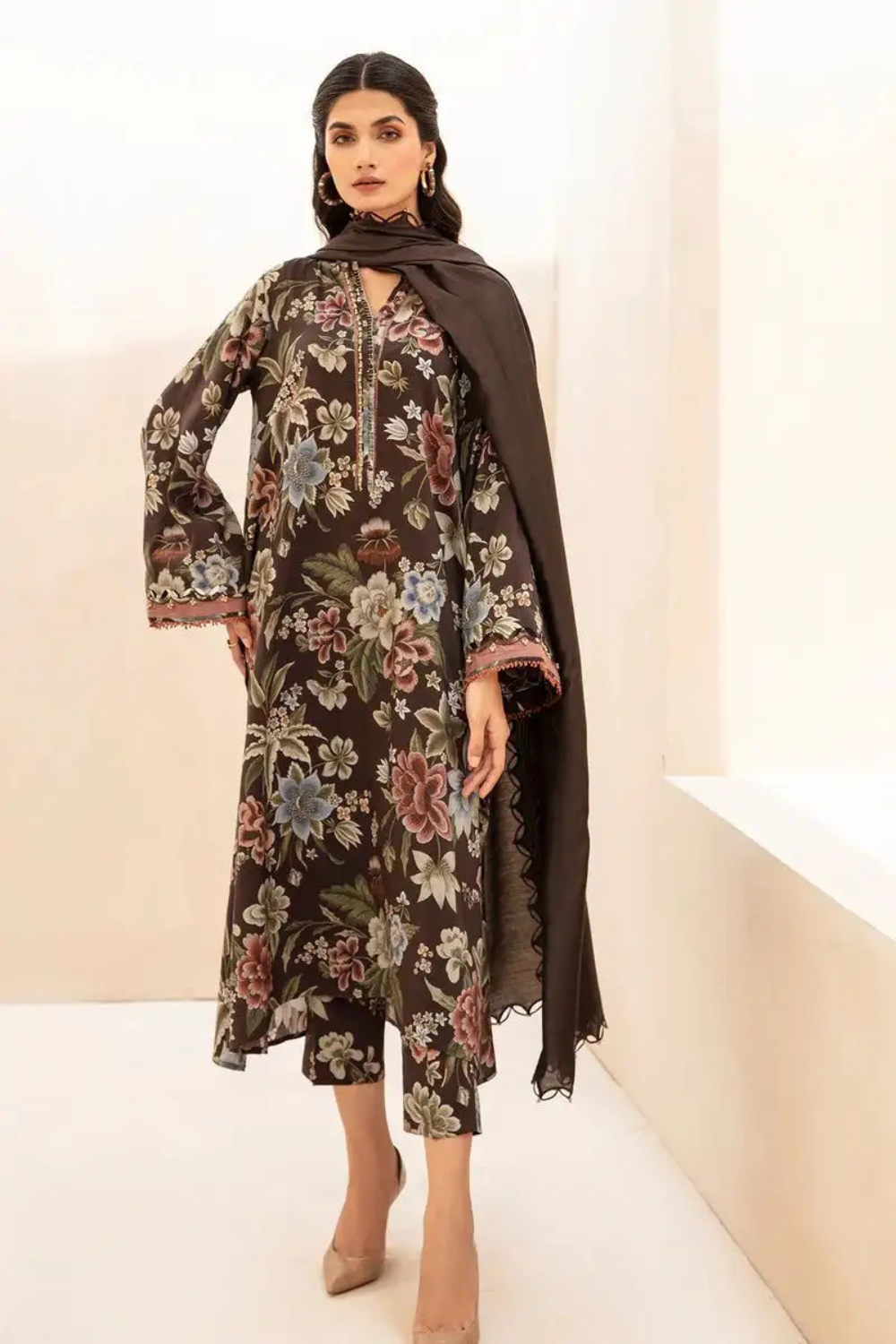 Baroque Khaddar 3PC Printed Q0473