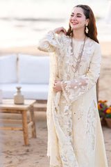 Dhanak-3PC Embroidered Shirt with Organza Digital Printed Embroidered Dupatta- 3360 - QQ