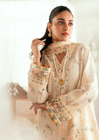 Dhanak-3PC Embroidered Shirt with Organza Embroidered Dupatta- 3368 - QQ