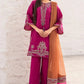 Dhanak-3PC Embroidered Shirt with Digital Printed Wool Shawl -3371