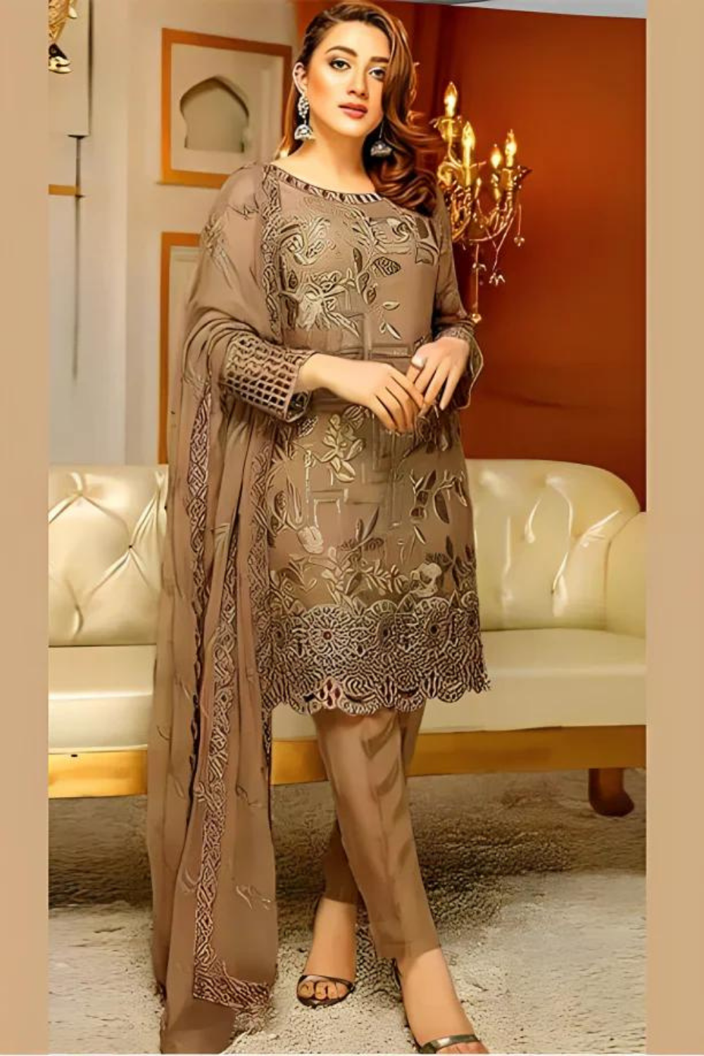 3PC Lawn Embroidered Q414