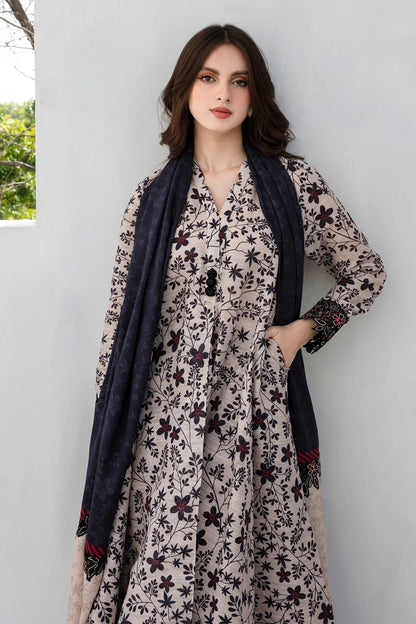 BAROQUE 3PC KARANDI PRINTED SHIRT WITH KARANDI PRINTED DUAPTTA AND TROUSER-802 - QQ