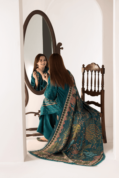 3PC LAWN EMBROIDERED SHIRT WITH DIGITAL PRINTED JACQUARD DUPATTA - 5026 - QQ