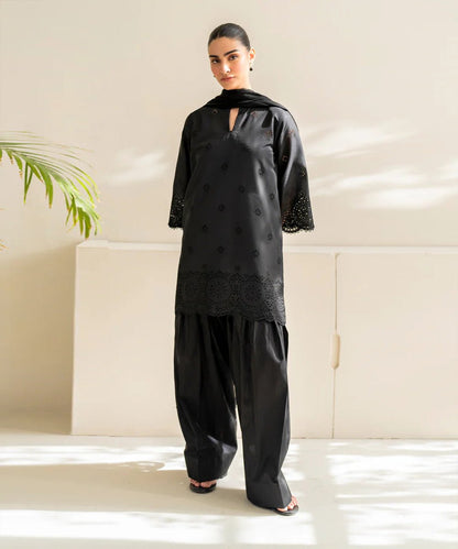 BAROQUE Dhanak 3PC Embroidered With Chiffon Dupatta-152 - QQ