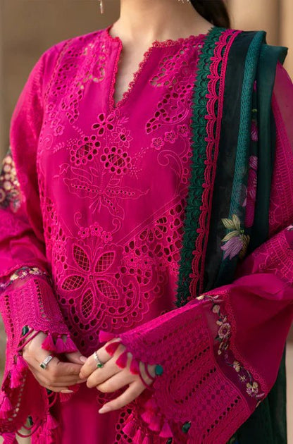 3PC Lawn Embroidered Shirt With Digital Printed Jacquard Dupatta- 5038 - QQ