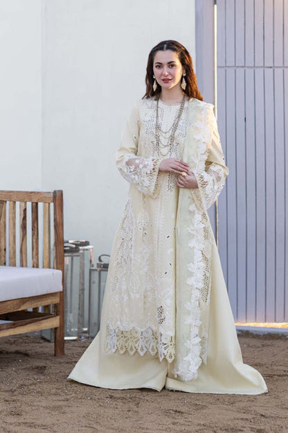 Dhanak-3PC Embroidered Shirt with Organza Digital Printed Embroidered Dupatta- 3360 - QQ