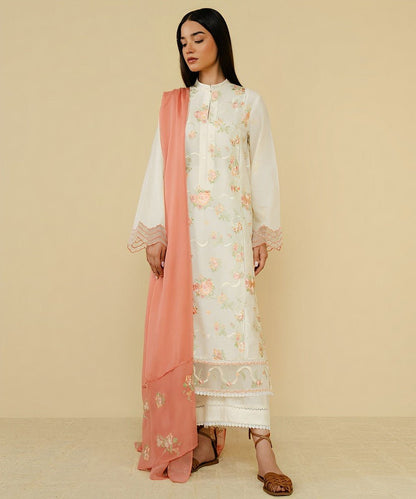 Coco Zara Shahjahan 3PC Embroidered With Dhanak Embroidered Dupatta-203 - QQ