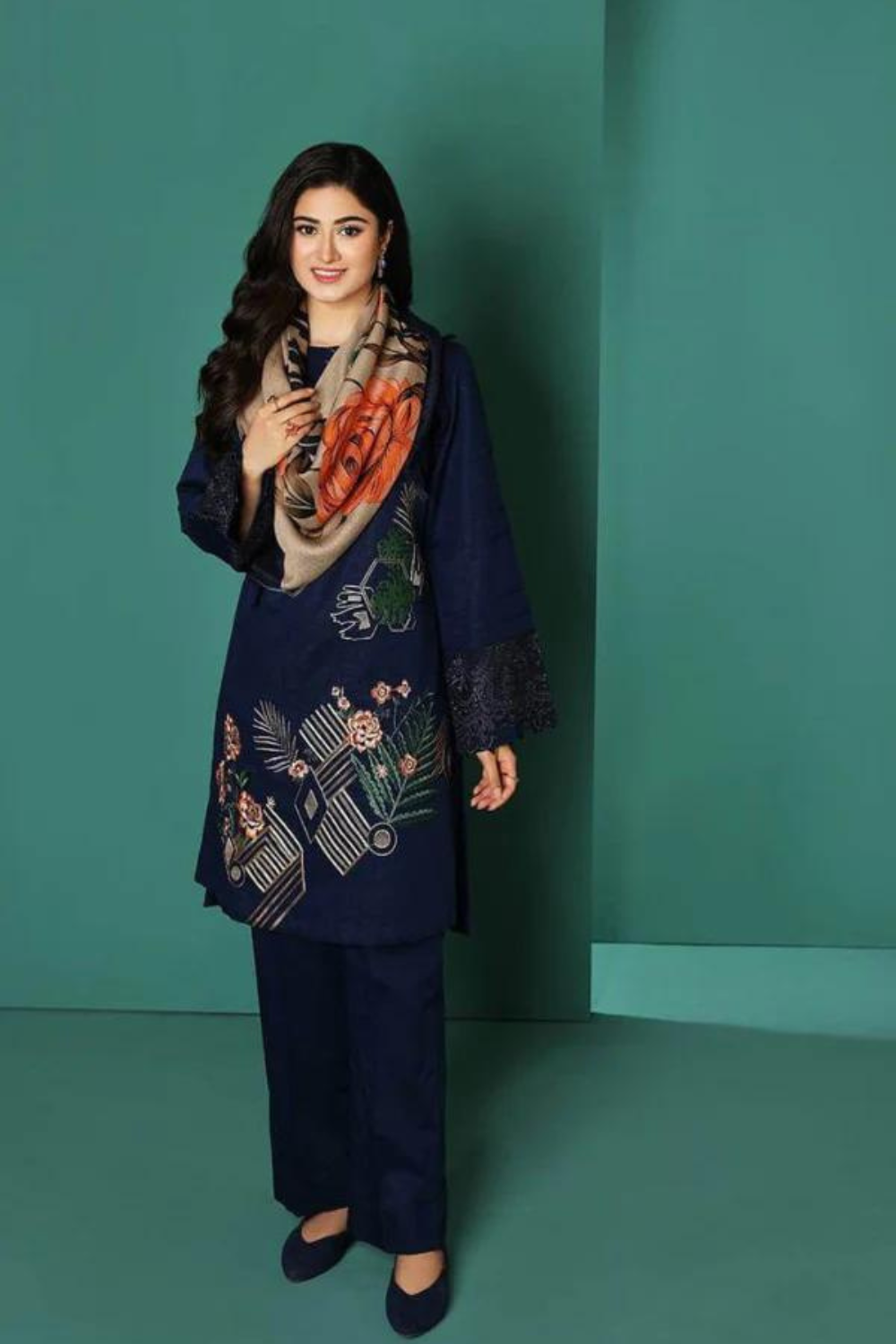 Dhanak 3PC Embroidered Q0428