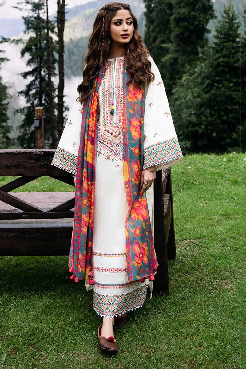 Lawn-3PC Embroidered Shirt with Digital Printed Jacquard Dupatta - 5148