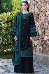 Amna Khadija Premium Twill Jacquard Stole - Design-03 - AM25OLT - Green - Summer Collection