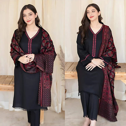 Dhanak 3PC Embroidered-622 - QQ