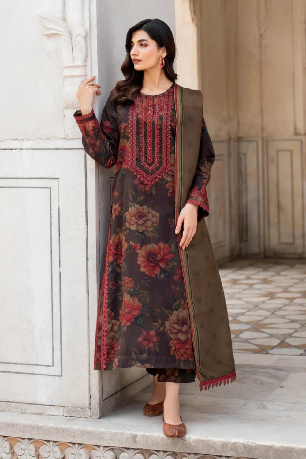 Baroque Khaddar 3PC Printed Q0474