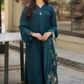 3PC Dhanak Embroidered Shirt with printed funcy dupatta -3438