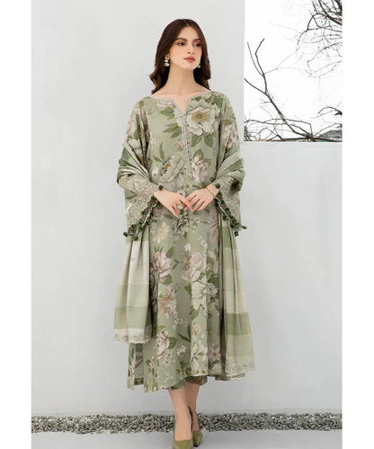 BAROQUE 3PC KARANDI PRINTED SHIRT WITH KARANDI PRINTED DUAPTTA AND TROUSER-801 - QQ