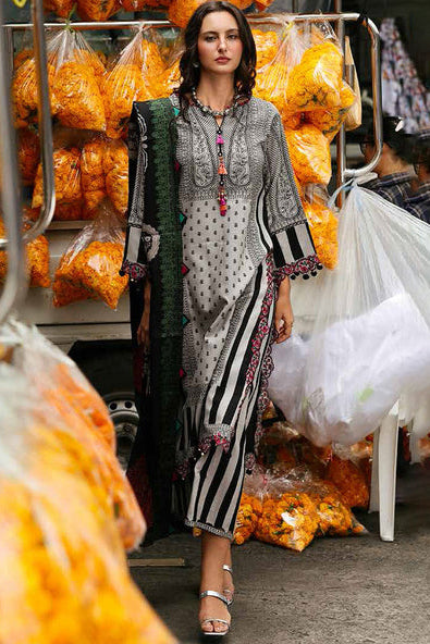 3PC LAWN PRINTED SHIRT WITH VOILE PRINTED DUAPTTA - 4013