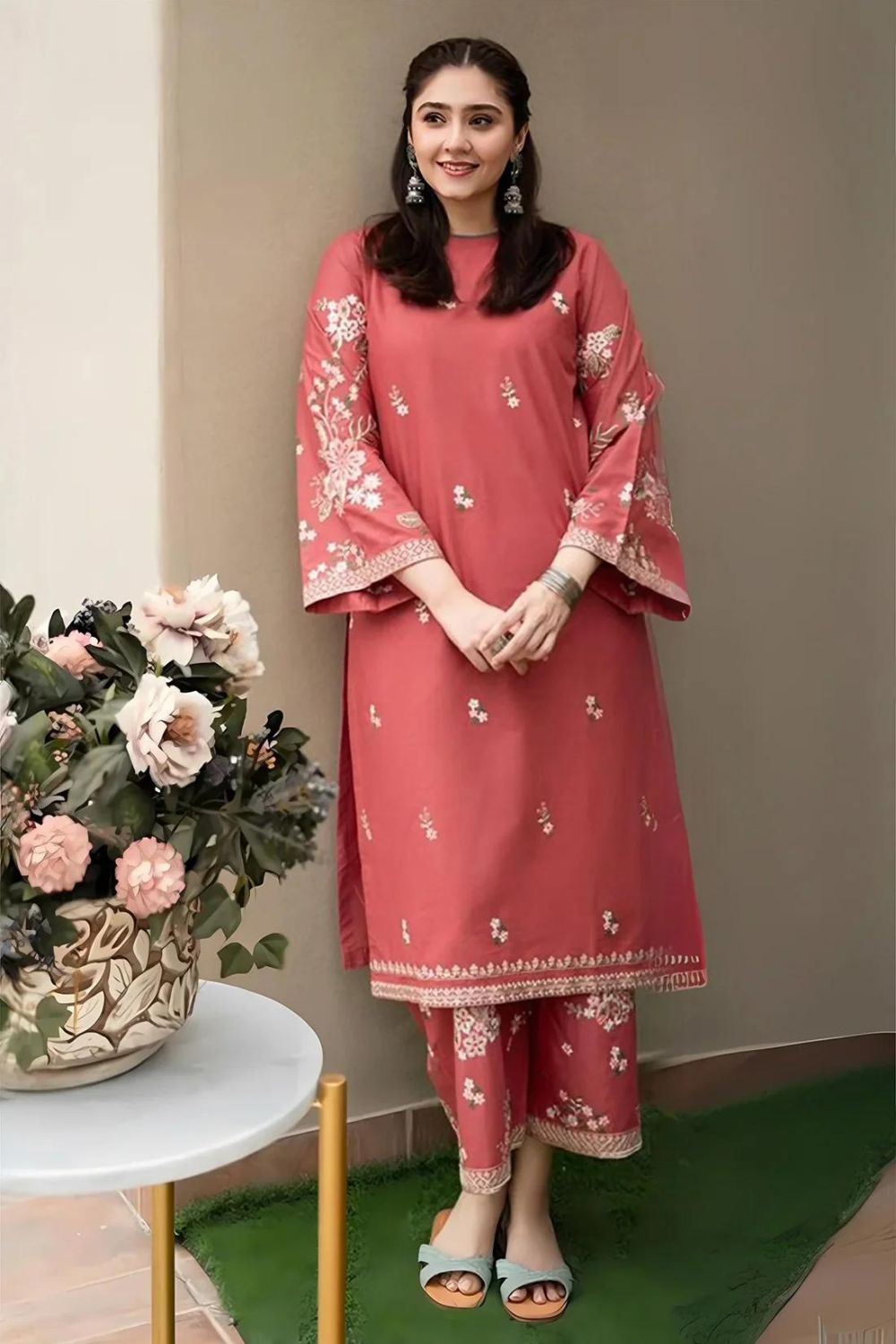 URGE Dhanak 2PC Embroidered Q0466