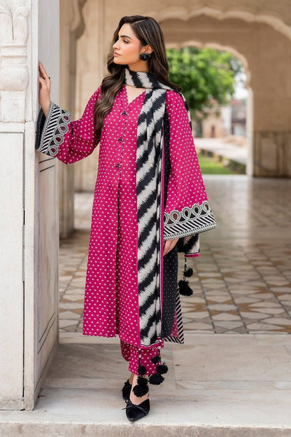 BAROQUE 3PC KARANDI PRINTED SHIRT WITH KARANDI PRINTED DUAPTTA AND TROUSER-829 - QQ