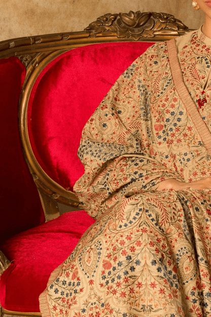 Dhanak-3PC Embroidered Shirt with Dhanak Embroidered Shawl- 590 - QQ
