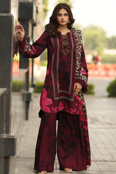3PC LAWN PRINTED SHIRT WITH VOILE PRINTED DUAPTTA-4008