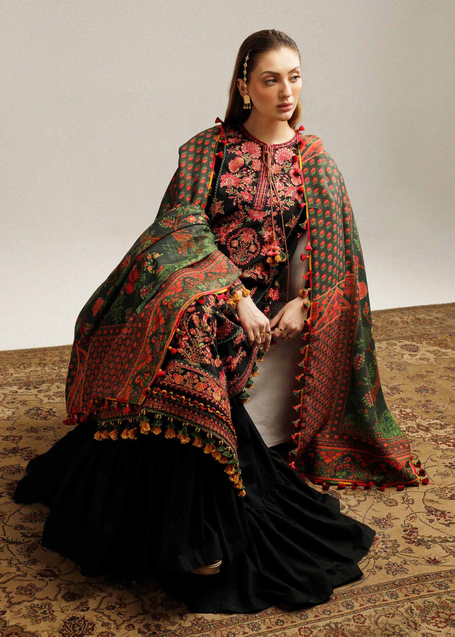 Hussain Rehar 3Pcs Dhanak Embroidered SS-173