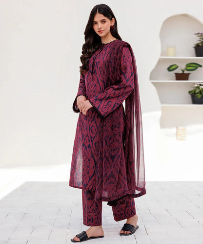 KARANDI 3PC PRINTED SHIRT WITH KARANDI PRINTED DUAPTTA AND TROUSER-822 - QQ
