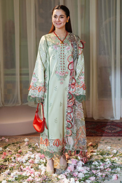 Lawn-3PC Embroidered Shirt with Digital Printed Jacquard Dupatta-1428 - QQ