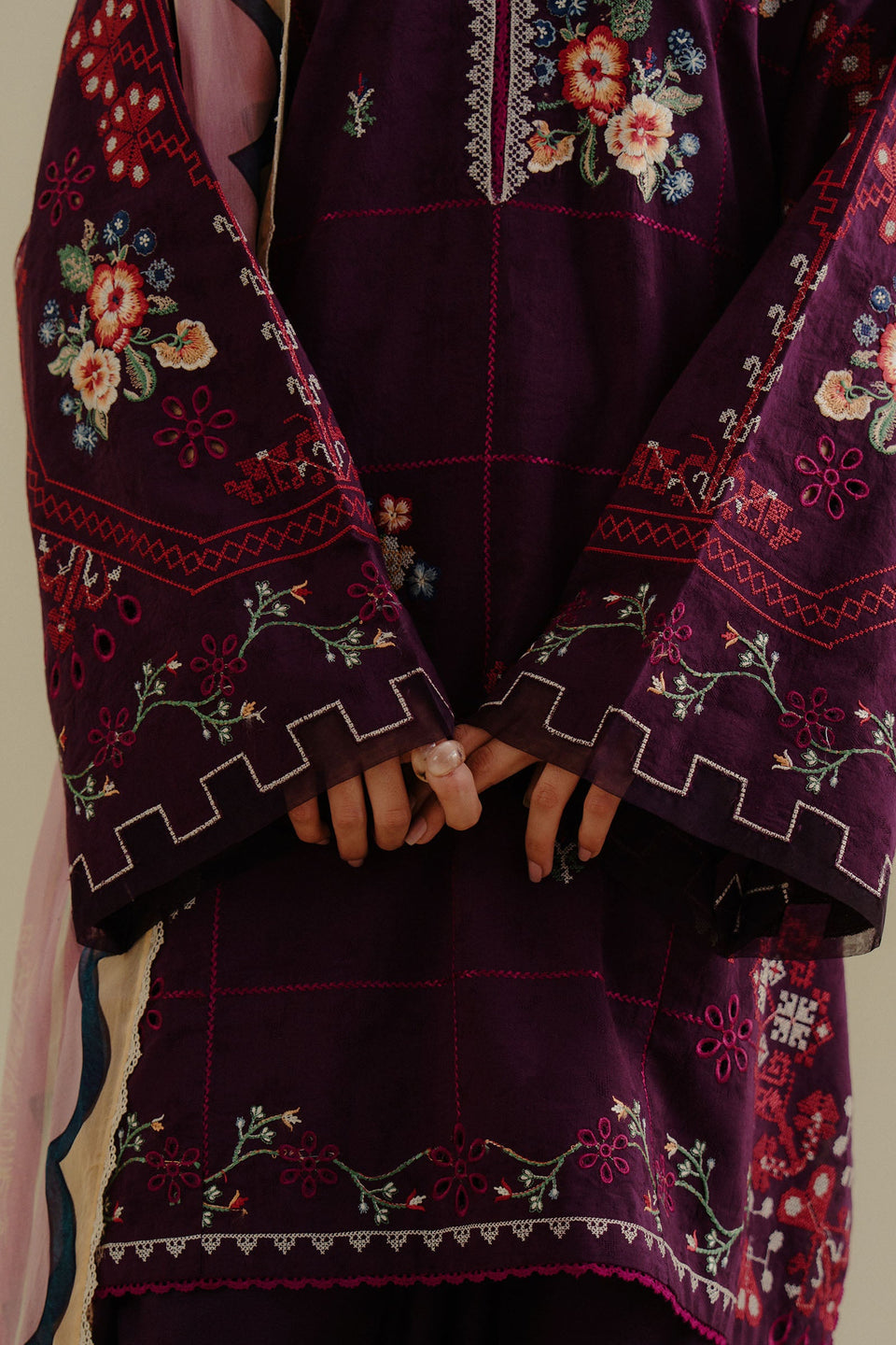Lawn-3PC Embroidered Shirt with Digital Printed Jacquard Dupatta-1406