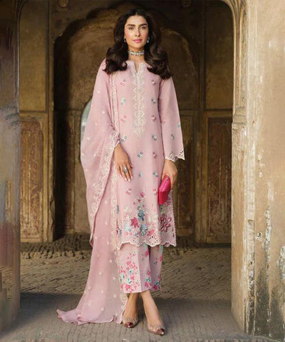 Dhanak-3PC Embroidered Shirt with Chiffon Embroidered Dupatta-3323 - QQ