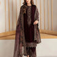 Velvet-3pc Embroidered with Organza Embroidered Dupatta-956
