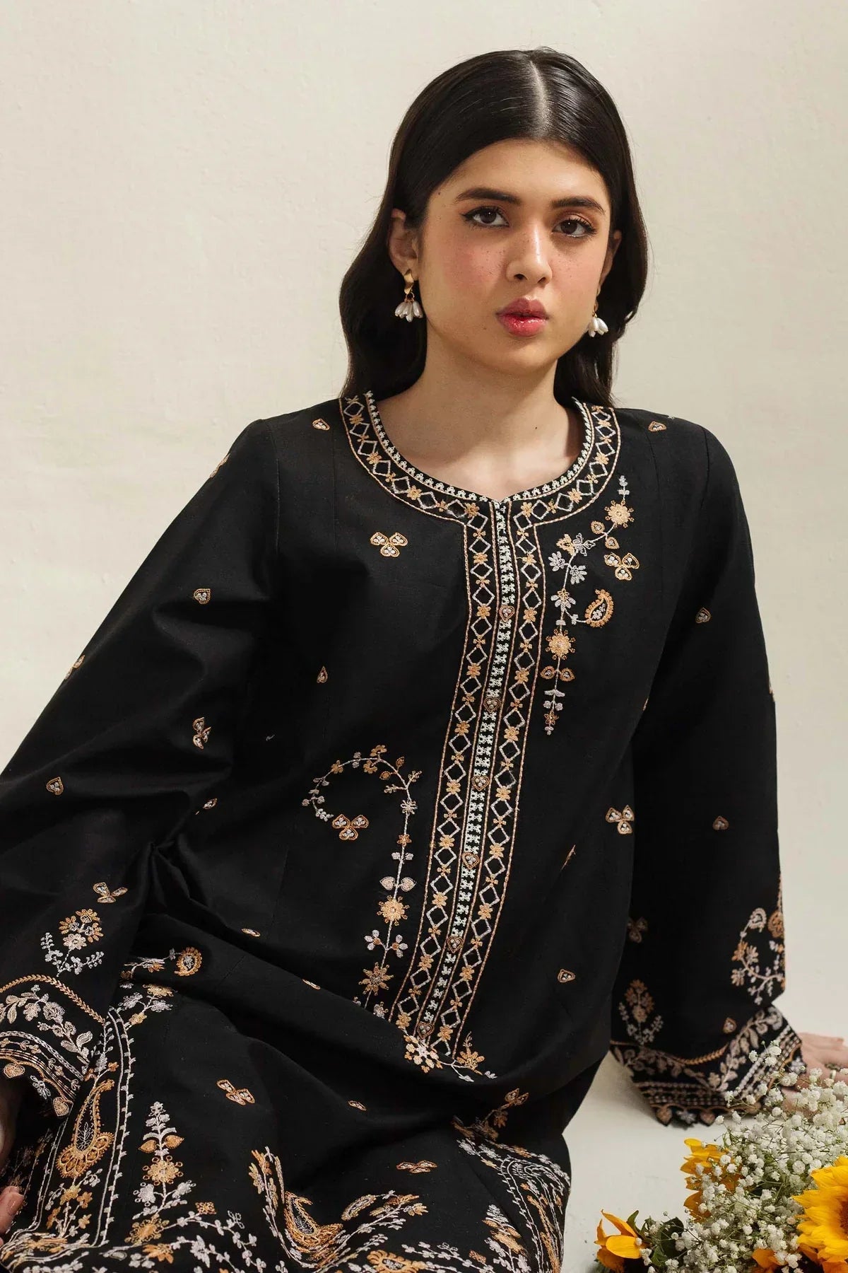 3PC Lawn Embroidered Shirt With Printed Dupatta-490