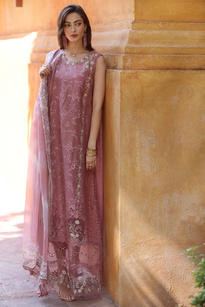 Dhanak-3PC Embroidered Shirt with Digital Printed Silk Dupatta-3282 - QQ