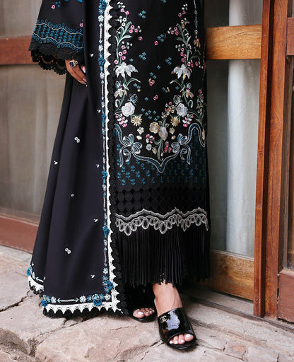Dhanak-3PC Embroidered Shirt with Dhanak Embroidered Dupatta -3345 - QQ