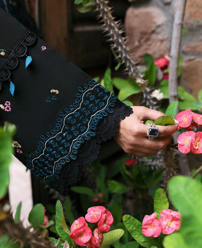 Dhanak-3PC Embroidered Shirt with Dhanak Embroidered Dupatta -3345 - QQ