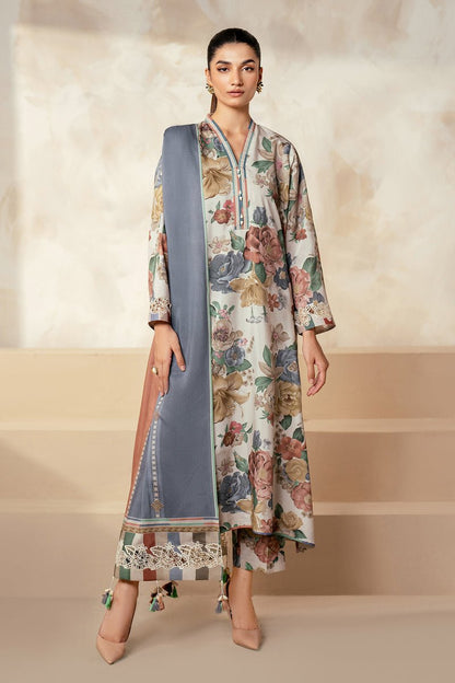BAROQUE 3PC KARANDI PRINTED SHIRT WITH KARANDI PRINTED DUAPTTA AND TROUSER - 1705 - QQ