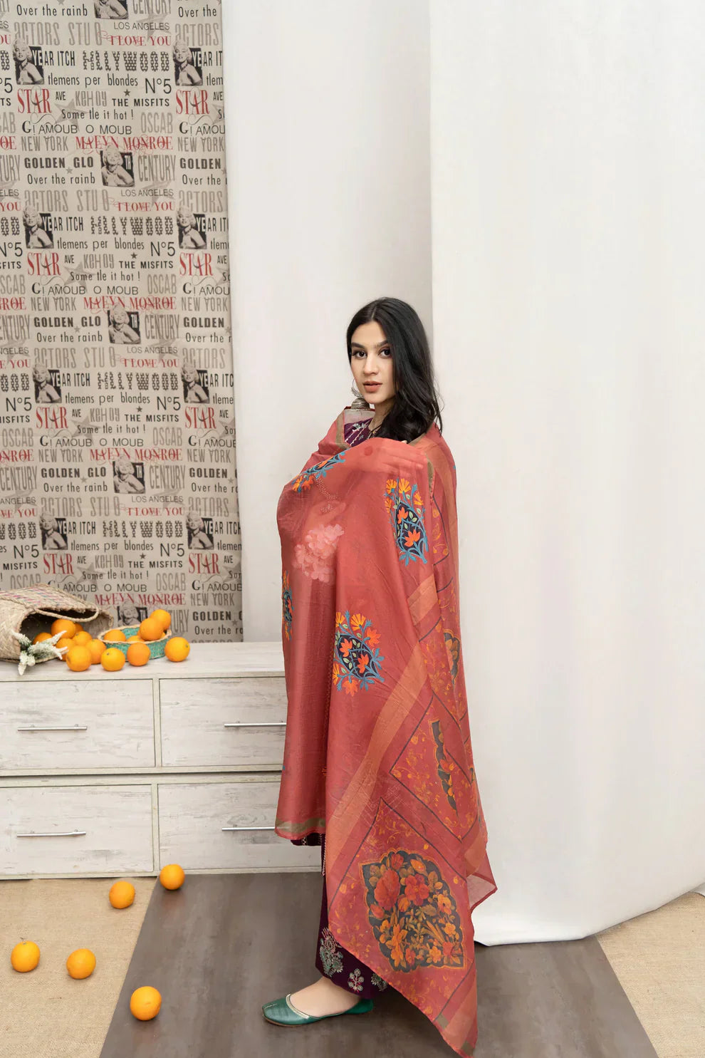 3 PC Dhanak Embroidered Suit