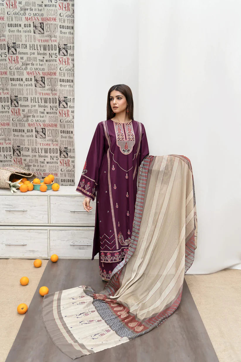 URGE Dhanak 3PC Embroidered Q0468