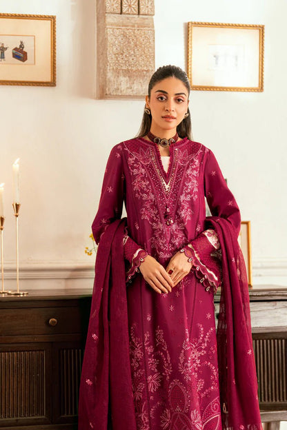 Dhanak-3PC Embroidered Shirt with Chiffon Embroidered Dupatta-3366 - QQ