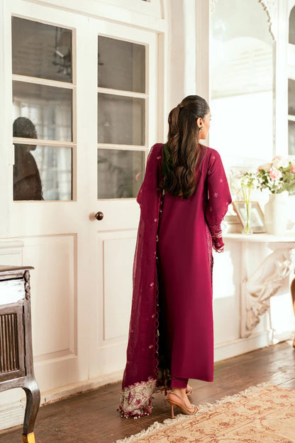 Dhanak-3PC Embroidered Shirt with Chiffon Embroidered Dupatta-3366 - QQ