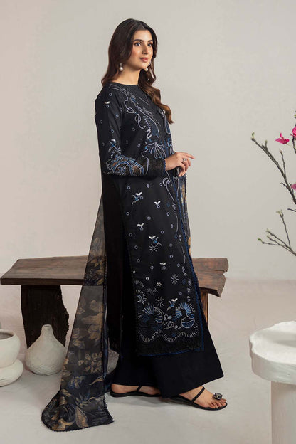 Dhanak-3PC Embroidered Shirt with Digital Printed Wool Shawl- 3365 - QQ