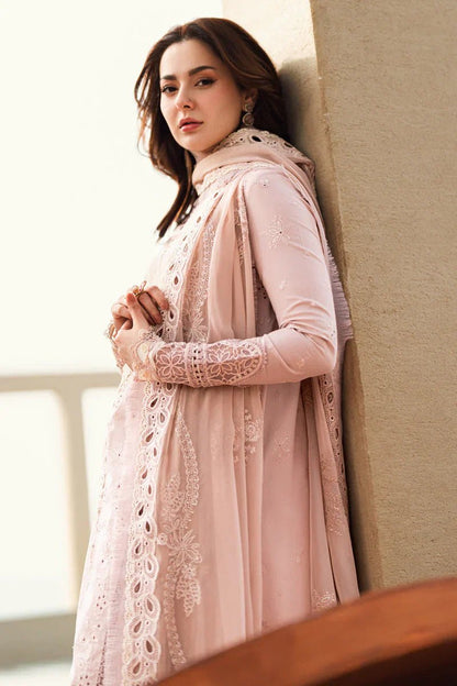 Lawn-3PC Embroidered Shirt with Organza Embroidered Dupatta-1270 - QQ