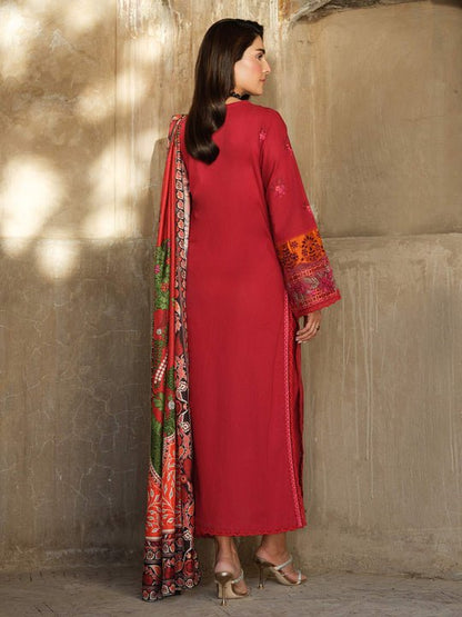 Dhanak-3PC Embroidered with Digital Printed Wool Shawl-3350 - QQ