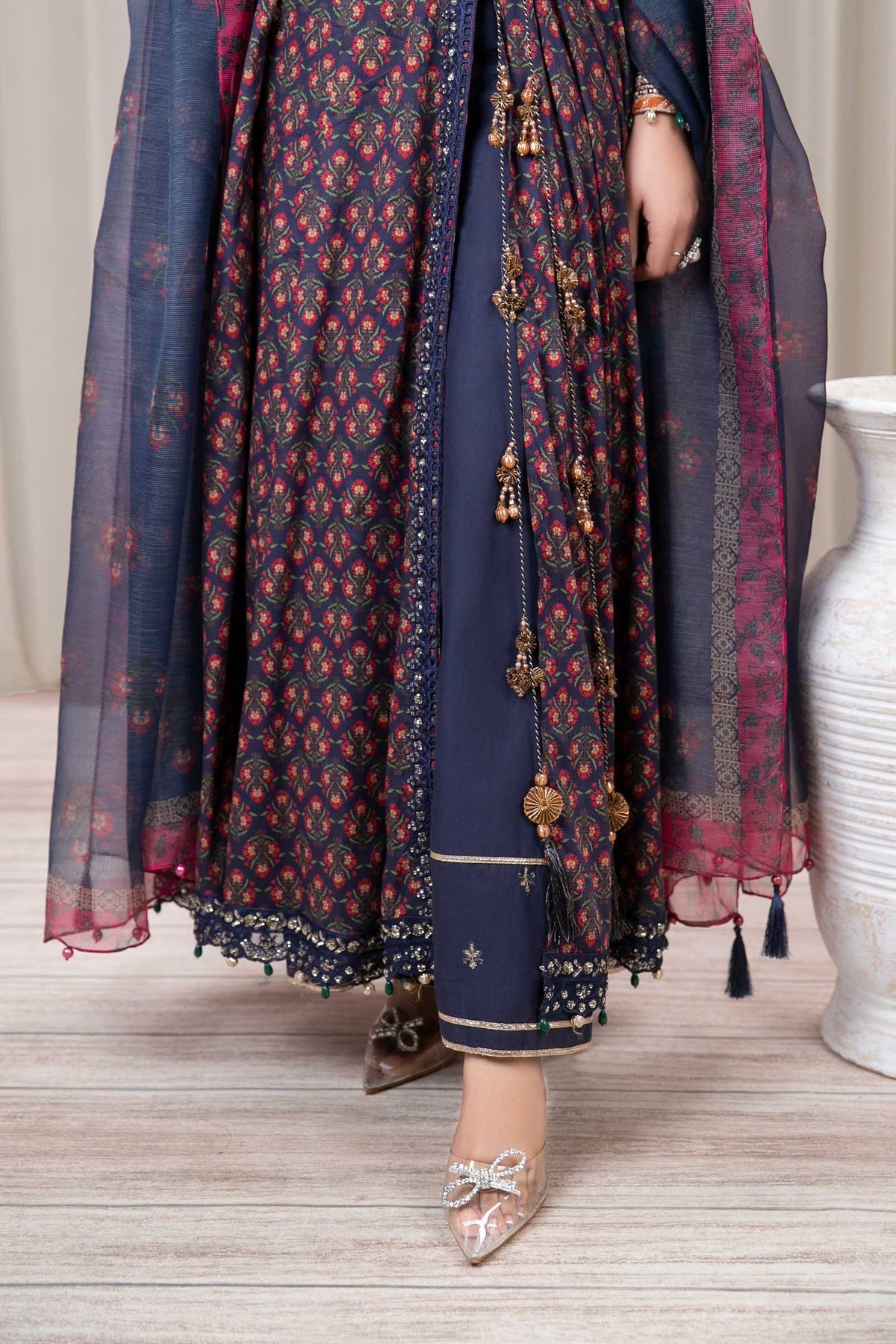 BAROQUE 3PCS KARANDI ALL OVER PRINTED SUIT D-287 BLUE