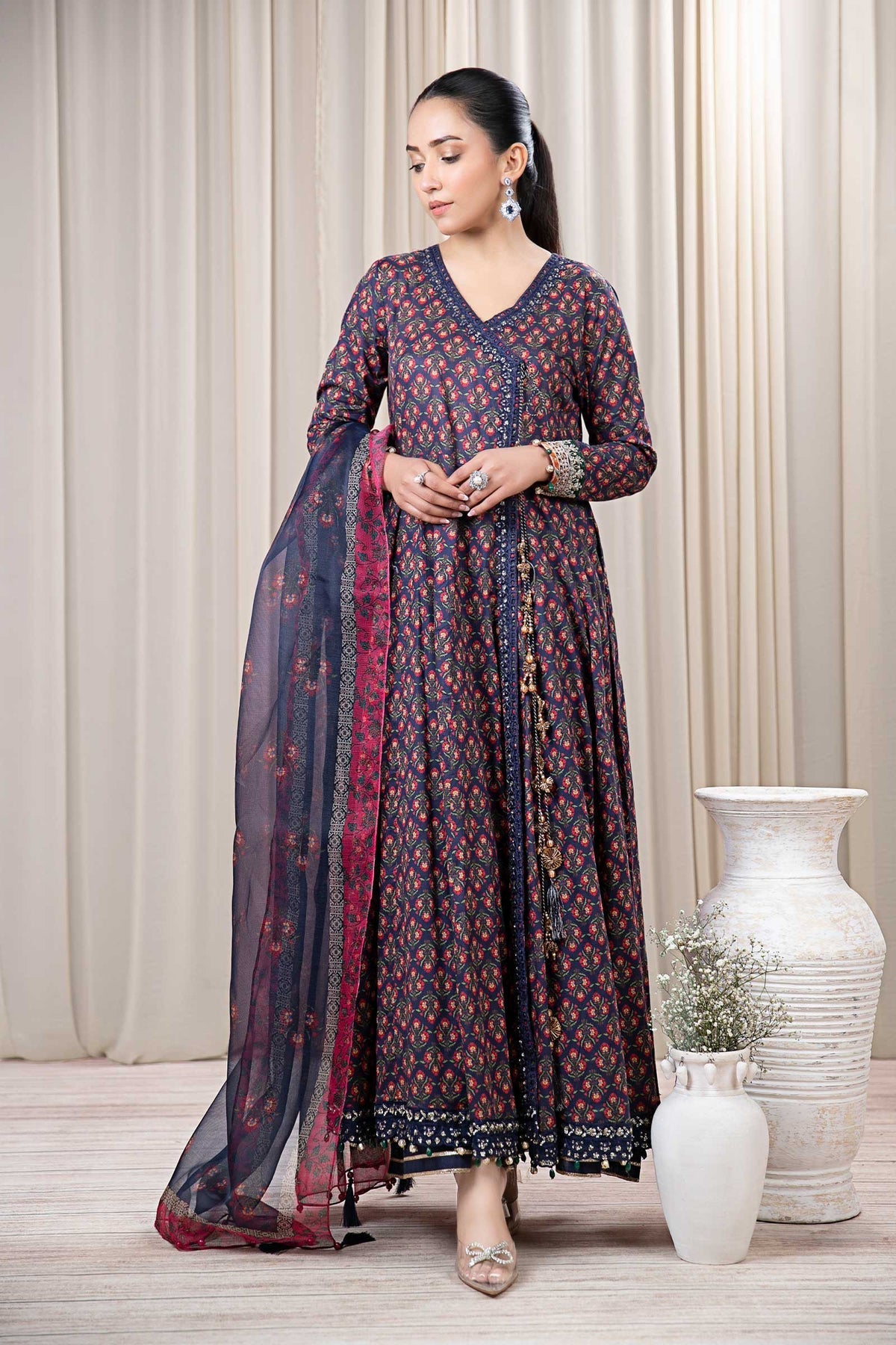 BAROQUE 3PCS KARANDI ALL OVER PRINTED SUIT D-287 BLUE
