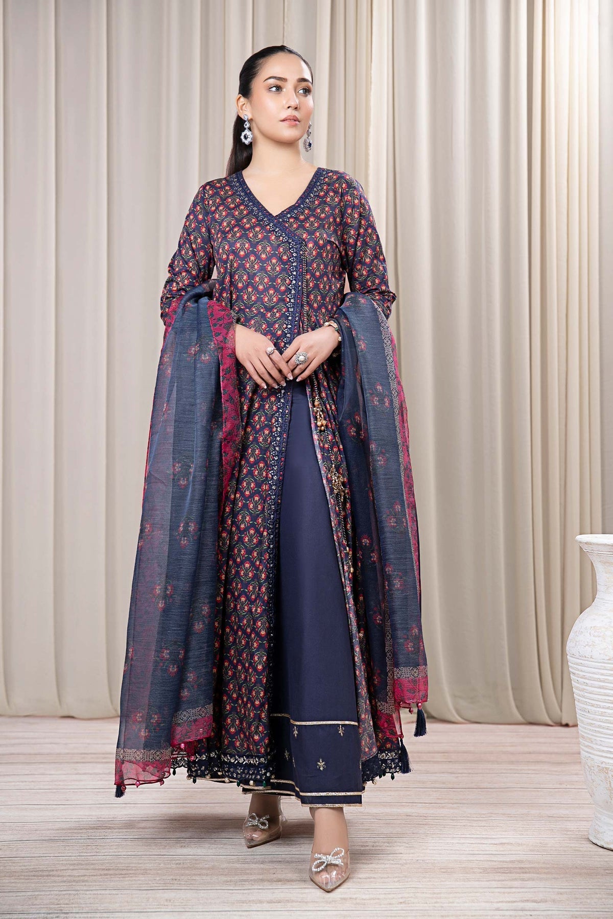 BAROQUE 3PCS KARANDI ALL OVER PRINTED SUIT D-287 BLUE
