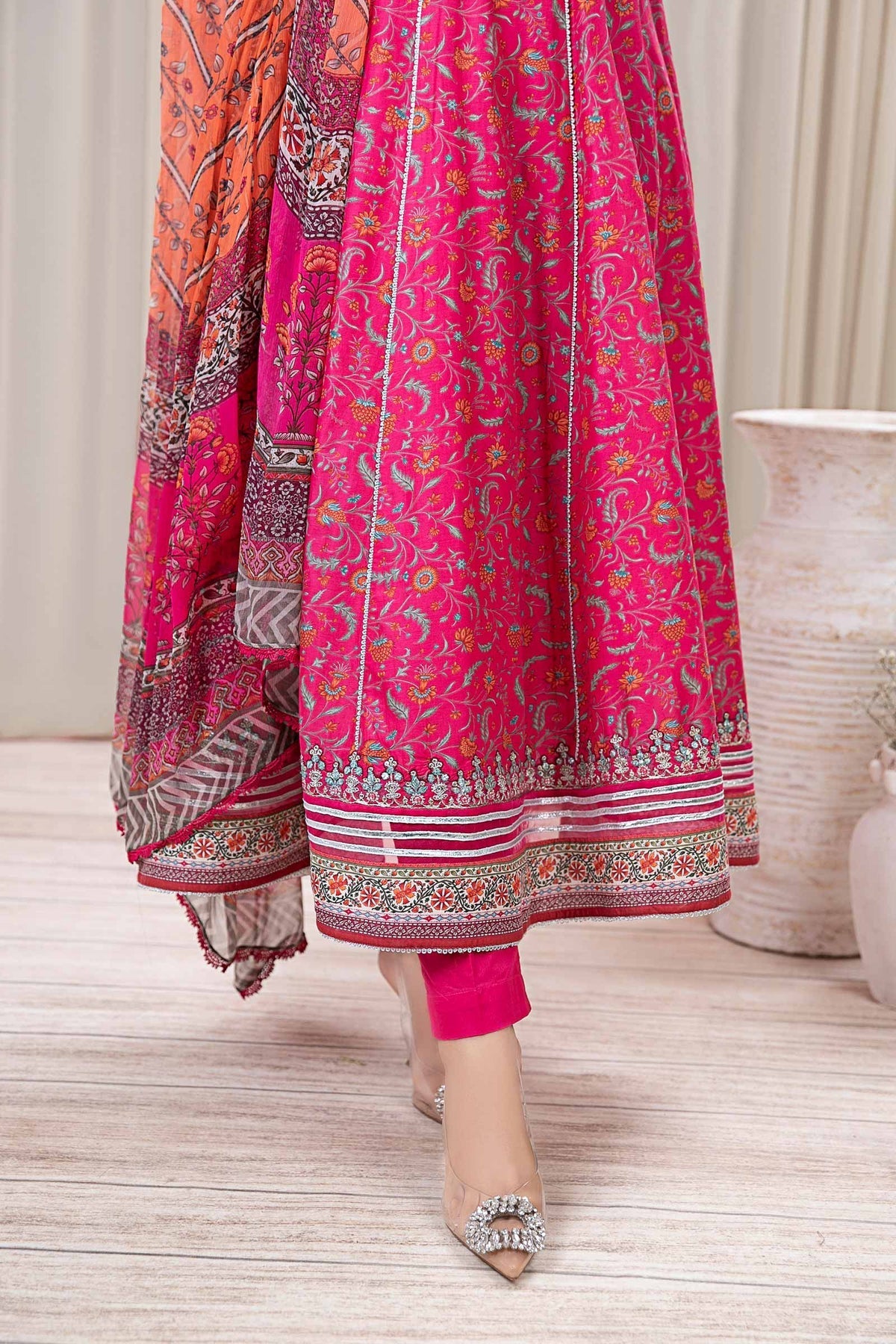 BAROQUE 3PCS KARANDI ALL OVER PRINTED SUIT D-287 RED