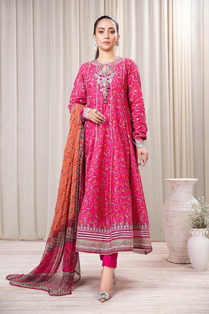 BAROQUE 3PCS KARANDI ALL OVER PRINTED SUIT D-287 RED - QQ