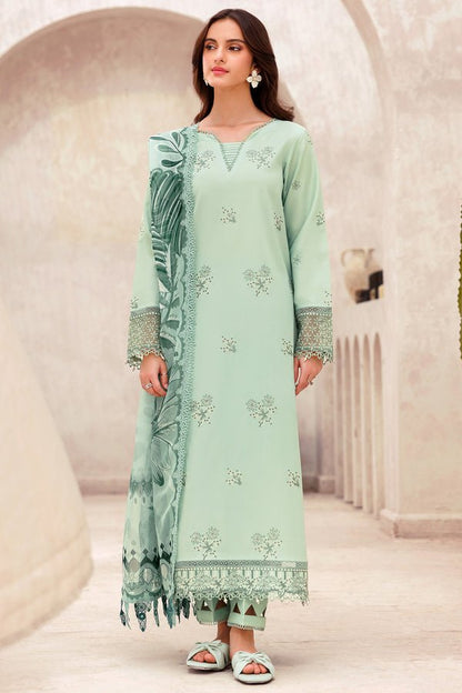 Dhanak-3PC Embroidered Shirt with Digital Printed Wool Shawl - 3279 - QQ