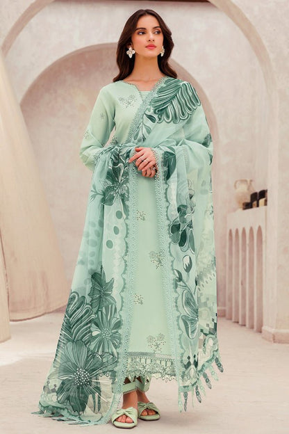 Dhanak-3PC Embroidered Shirt with Digital Printed Wool Shawl - 3279 - QQ