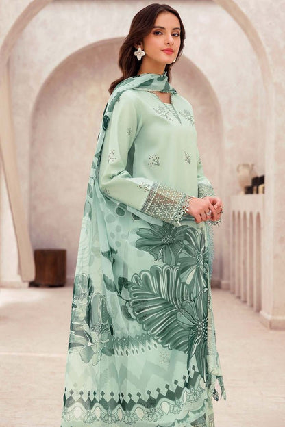 Dhanak-3PC Embroidered Shirt with Digital Printed Wool Shawl - 3279 - QQ