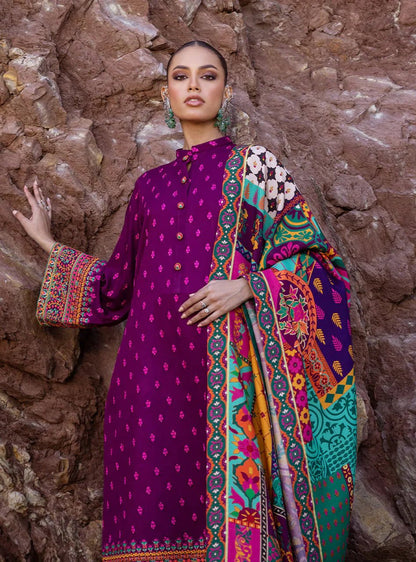 Zainab Chottani 3PC Dhanak Embroidered Shirt With Printed Dupatta-681 - QQ